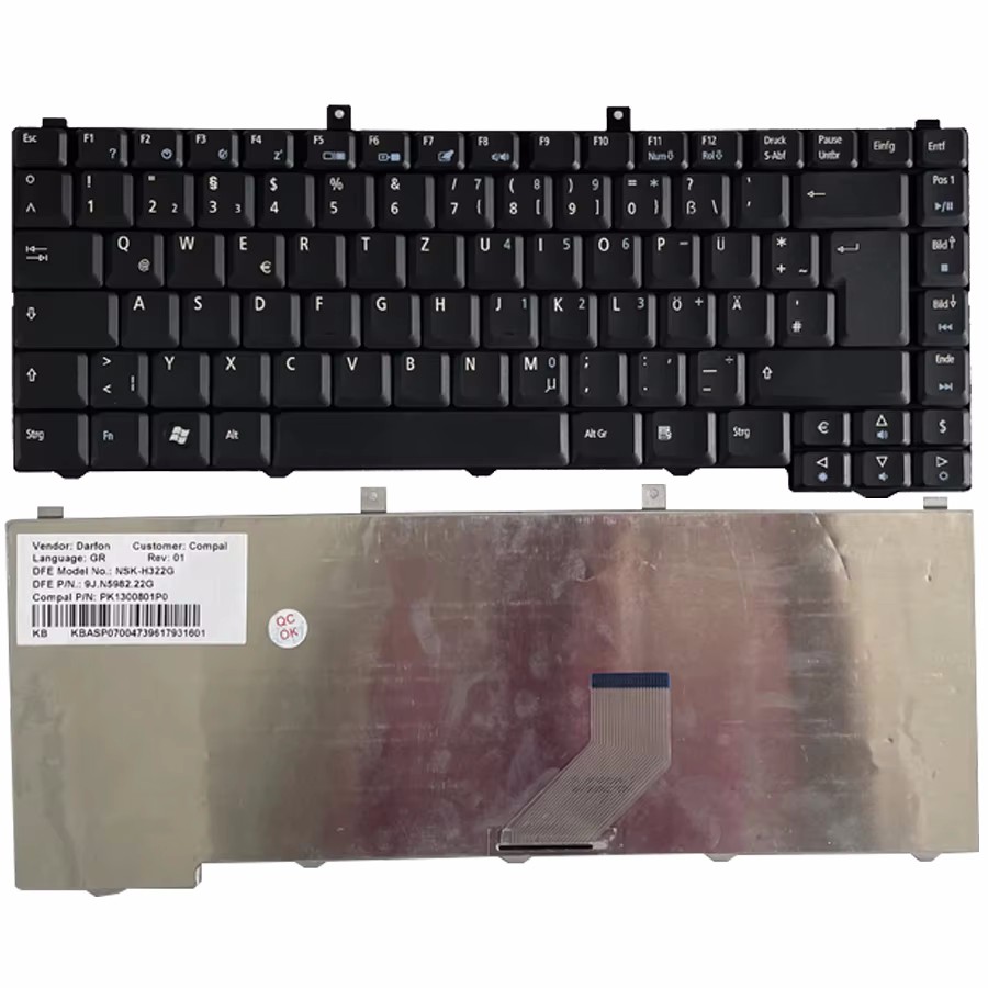 Picture of Oraginal 22773 New Germany Language For Acer Aspire 3100 3600 5100 5600 Black Laptop Keyboard PK1300801P0