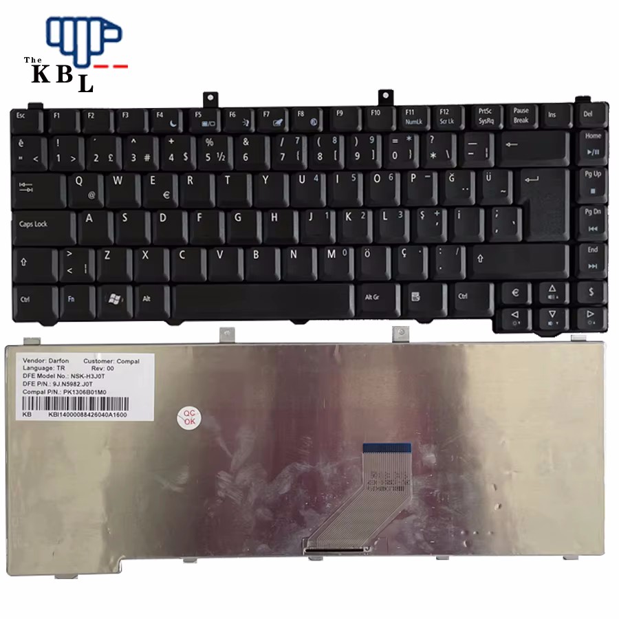 Picture of Original New Turkey Language For Acer Aspire 3100 3600 5100 5600 Laptop Keyboard PK1306B1M0