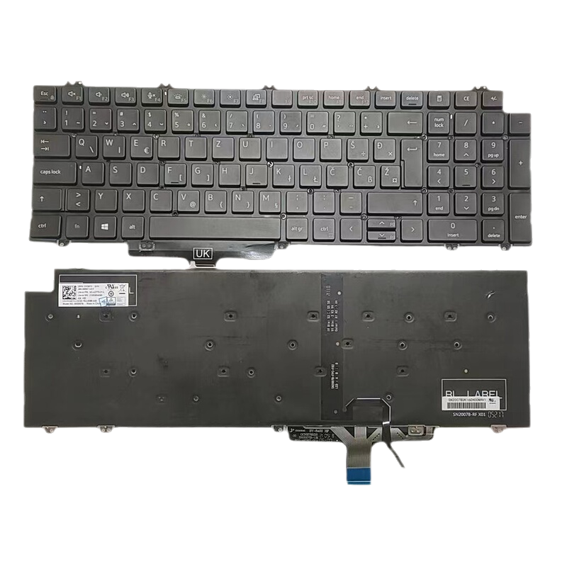 Picture of Oraginal New SA SL YU Language for Dell Precision 7750 7550 Laptop Backlit Keyboard SG-B2770-2YA SN2007B DPN0VG9Y2