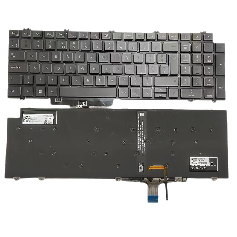 Picture of Oraginal 22912 New UK Language for Dell Precision 7750 7550 Laptop Backlit Keyboard PK133MM2B15 DPN0T9DR1 A878