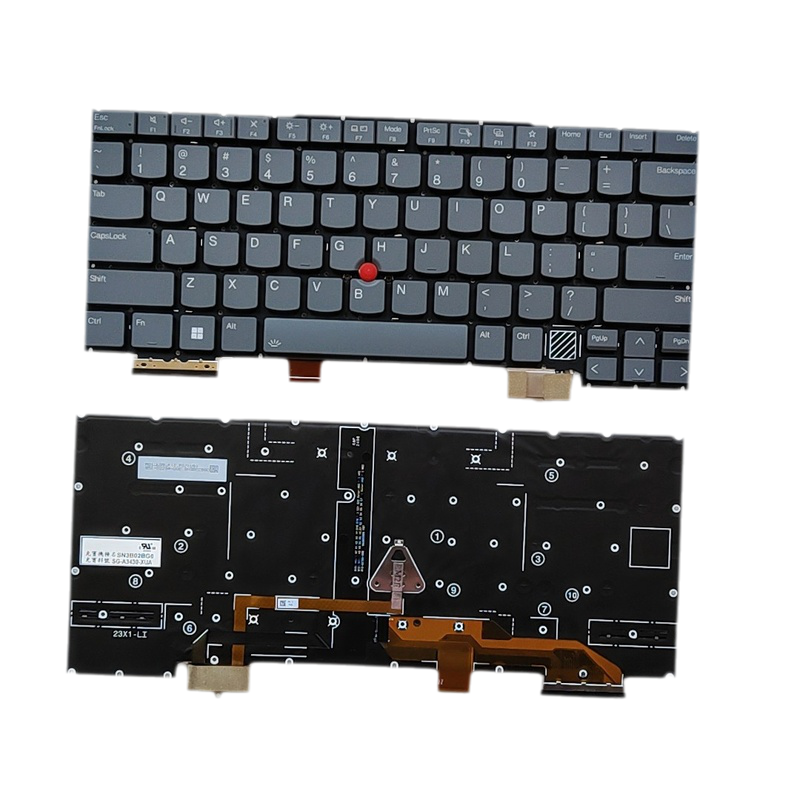 Picture of Original New US Layout For Genuine Lenovo Thinkpad X1 Yoga 2024 Grey Backlight Laptop Keyboard SN21K90190 SN3B02BG0 SG-A3430 -XUA