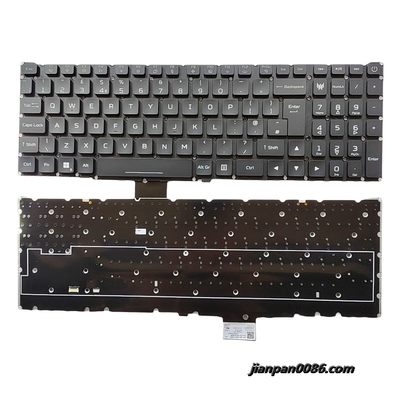 Picture of Original New UK Language For Acer Predator Helios 16 PH16-71 Black Backlight Laptop Keyboard PK137JJ1A12 SNNKI15132MK 