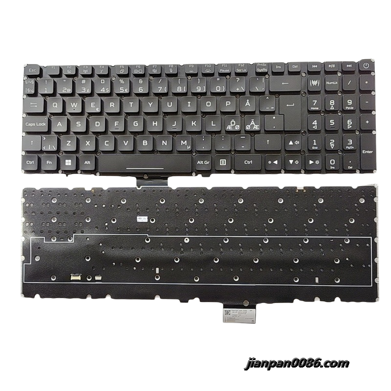Picture of Original 25756 New DN Language For Acer Predator Helios 16 PH16-71 Black Backlight Laptop Keyboard Original New UK Language For Asus Predator Helios 16 PH16-71 Black Backlight Laptop Keyboard PK137JJ1A12 SNNKI15132MK 