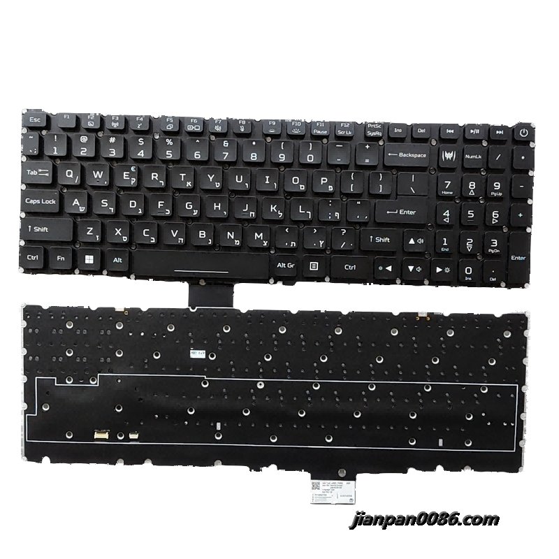 Picture of Original 25765 New HEBREW Language For Acer Predator Helios 16 PH16-71 Black Backlight Laptop Keyboard Original New UK Language For Asus Predator Helios 16 PH16-71 Black Backlight Laptop Keyboard PK133MQ1A05 SNNKI15131WE D908