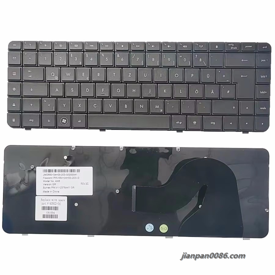 Picture of Original New Germany Language For HP Presario CQ42 G42 Black Laptop Keyboard V112378AK1 3PTDH3562