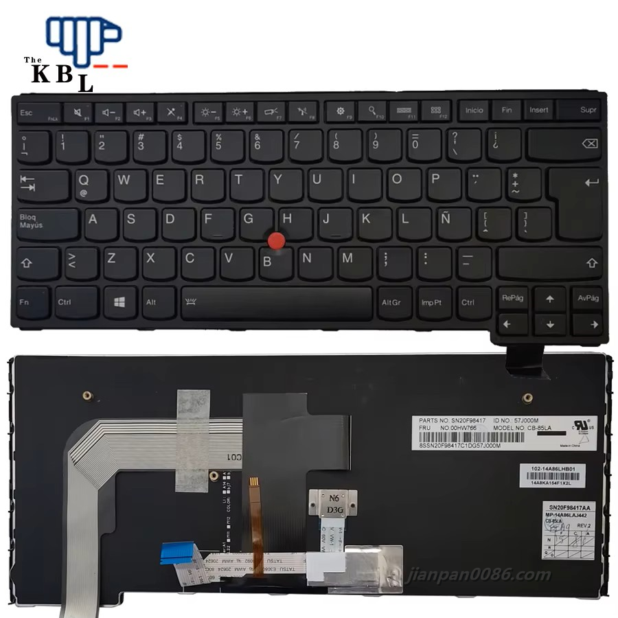 Picture of Original 8703 New Latin Language For IBM Thinkpad S3 YOGA 14 Black Backlight With Point Stick Laptop Keyboard MP-14A86LSJ442 14P8703