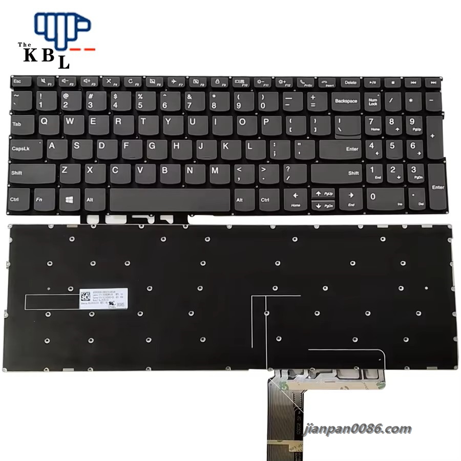 Picture of Original New US Language For Lenovo Yoga C740 C740-15IML ThinkBook 15 IML Xiaoxin 15IIL 2019 2020 Gery NoBacklight Laptop Keyboard  V171020AS2 SN20U89159 30PTDH5008
