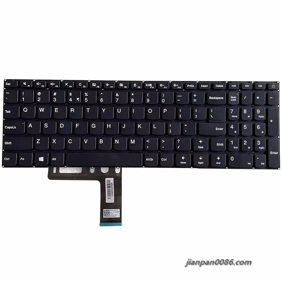 Picture of New US (India) Language For Lenovo IdeaPad 110-15 310-15 Black Laptop Keyboard SN20K93006 PK1311S1A09 10PE543