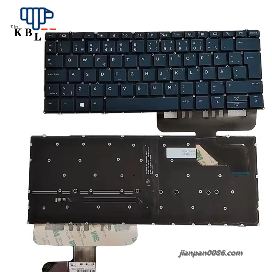 Picture of Original New Sweden Language For HP Elite Dragonfly G2 MAX 13.3 Cyan Backlight Laptop Keyboard SN9181BL SG-99100-2SA 160P4217