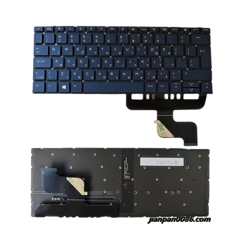 Picture of Original New Hebrew Language For HP ELITE Dragonfly G2 MAX 13.3 Blue backlight Laptop Keyboard SN9181BL9 SG-A4810-2TA 40PA516