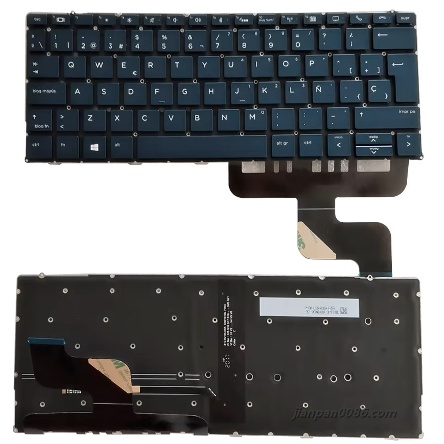 Picture of Original New Spanish Language For HP Elite Dragonfly G2 MAX 13.3 Cyan Backlight Laptop Keyboard SN9181BL SG-99100-2EA 40P13148