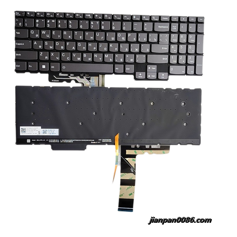 Picture of Original New Russian Language For Lenovo Pro 16 Gray Backlit Laptop Keyboard LCM20L33SUJ6862 SN21B610994 C340