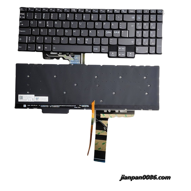Picture of New Denmark Language For Lenovo Pro 16 Original Gray Backlit Laptop Keyboard LCM20L36DNJ6862 PK131SC2D18 Lenovo P/N:SN21B61033  C335