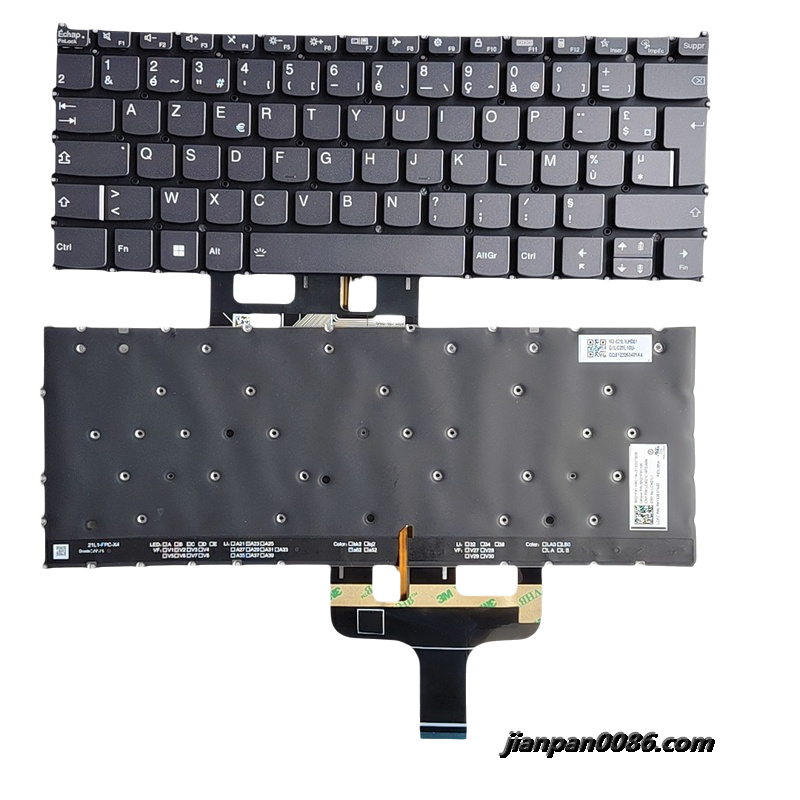Picture of Original New French Language For Lenovo Yoga Pro14S Gray Backlit Laptop Keyboard LCM21L16F0J686 SN21F91106 PK132E51B11A20  
