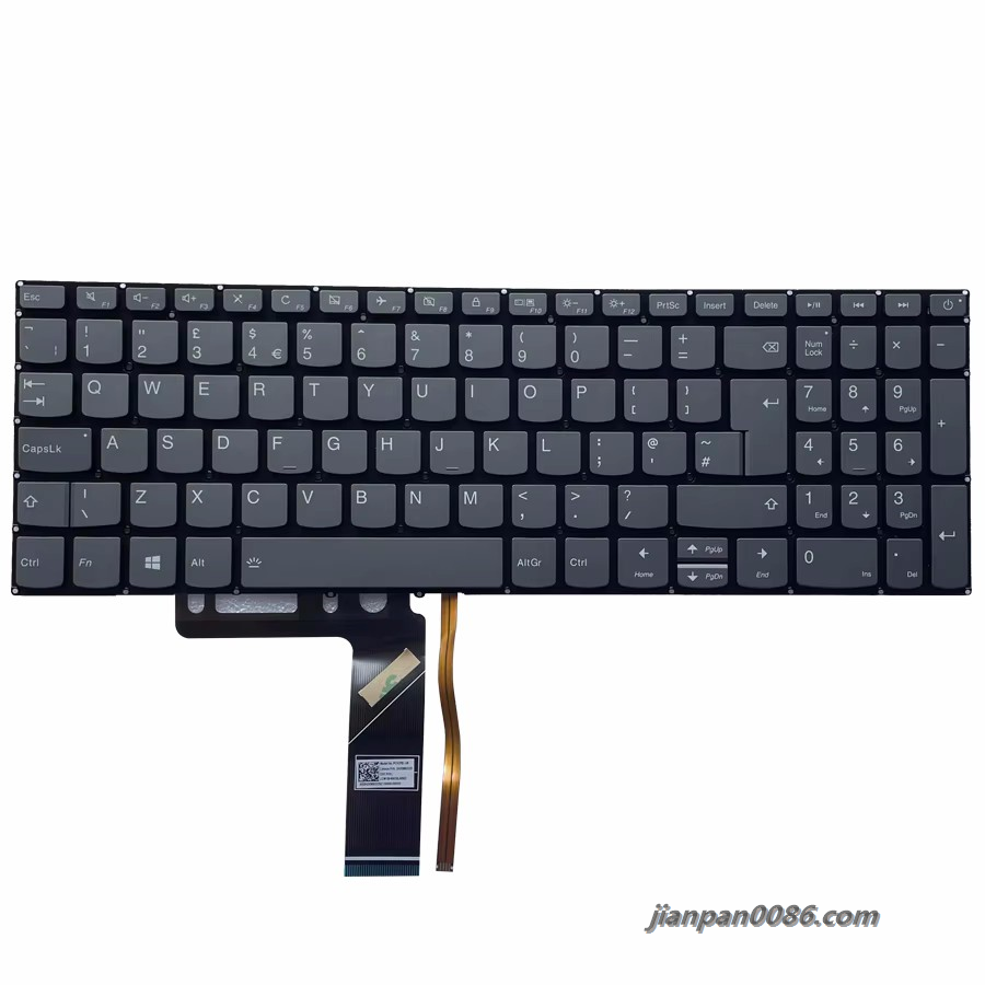 Picture of Original New UK Language For Lenovo Ideapad 320-15 Grey Backlit Laptop Keyboard SN20M63225 PK1314F1B10 1P9636E566