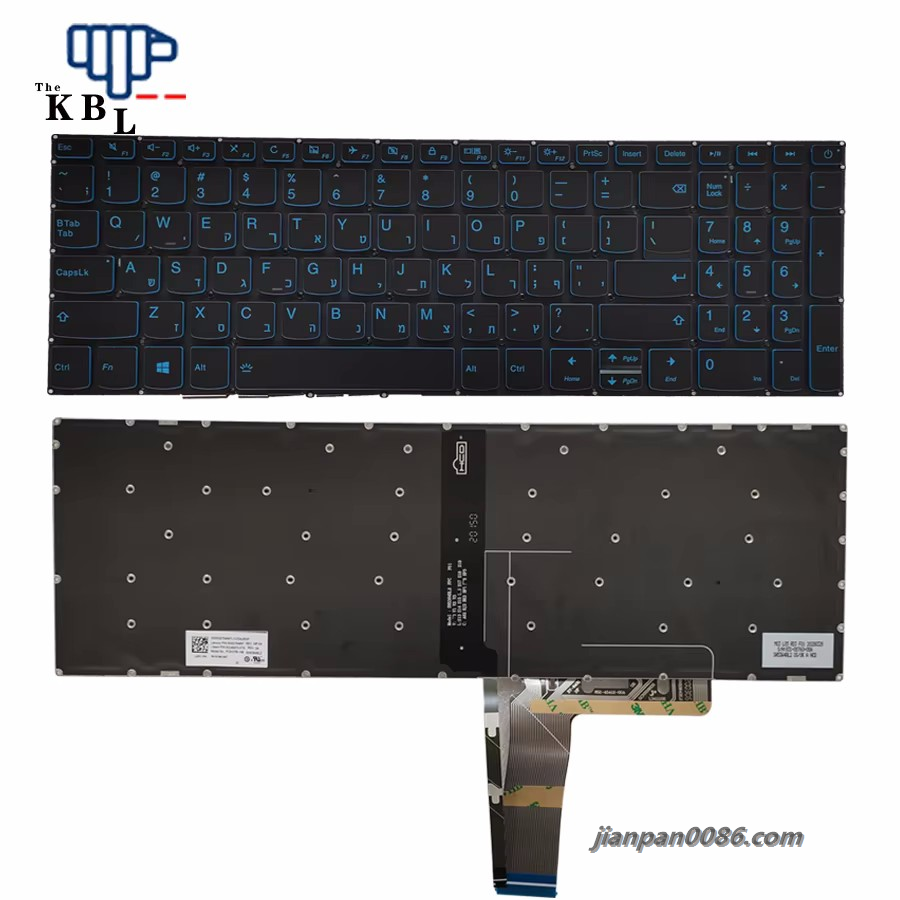Picture of Original New Hebrew Language For Lenovo Ideapad 320-15 Backlit Blue Key Internal Replace Laptop Keyboard SG-86470-XTA  200P10980TDH2585