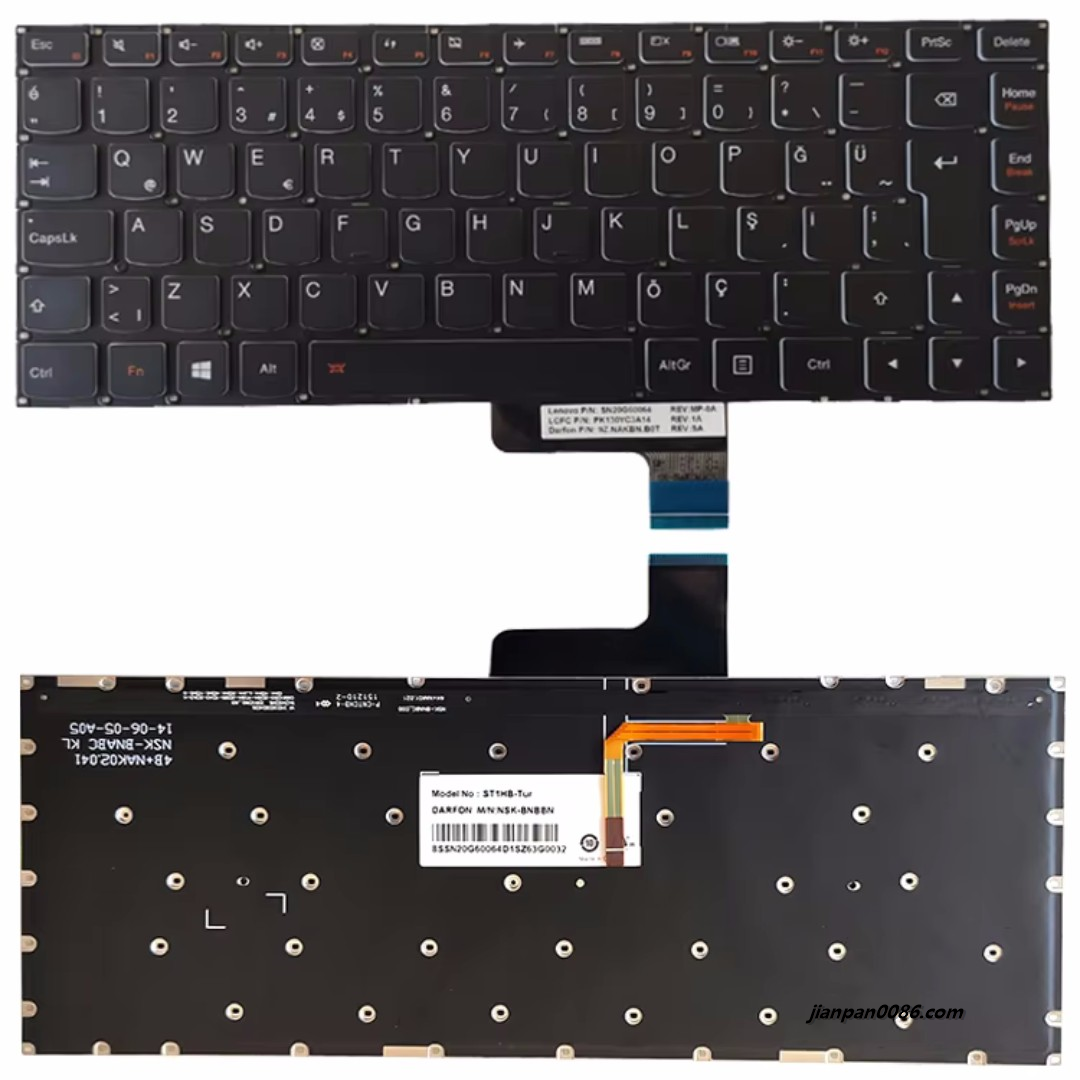 Picture of Original New Turkey Language For Lenovo Ideapad YOGA 2 13 (Not Fit YOGA 2 Pro) 13.3 Inch Backlit Laptop Keyboard PK130YC3A14