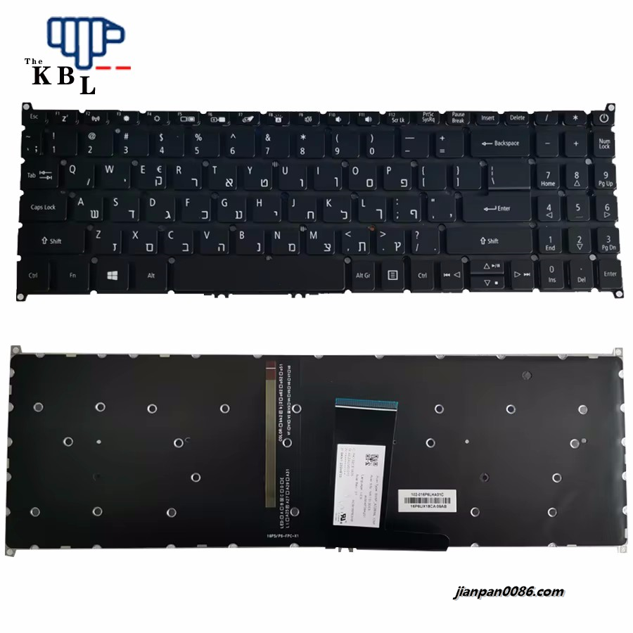 Picture of Original New Hebrew Language For Acer SF315-51 Backlit Laptop Keyboard SV5P_A72BWL PK132CE1A05 2PE364
