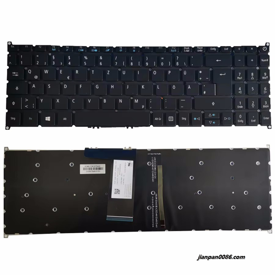 Picture of Original New Germany Language For Acer SF315-41 SF315-52G N17P4 A615-51 SF315-52 Backlit Laptop Keyboard SV5P_A70 2PE364