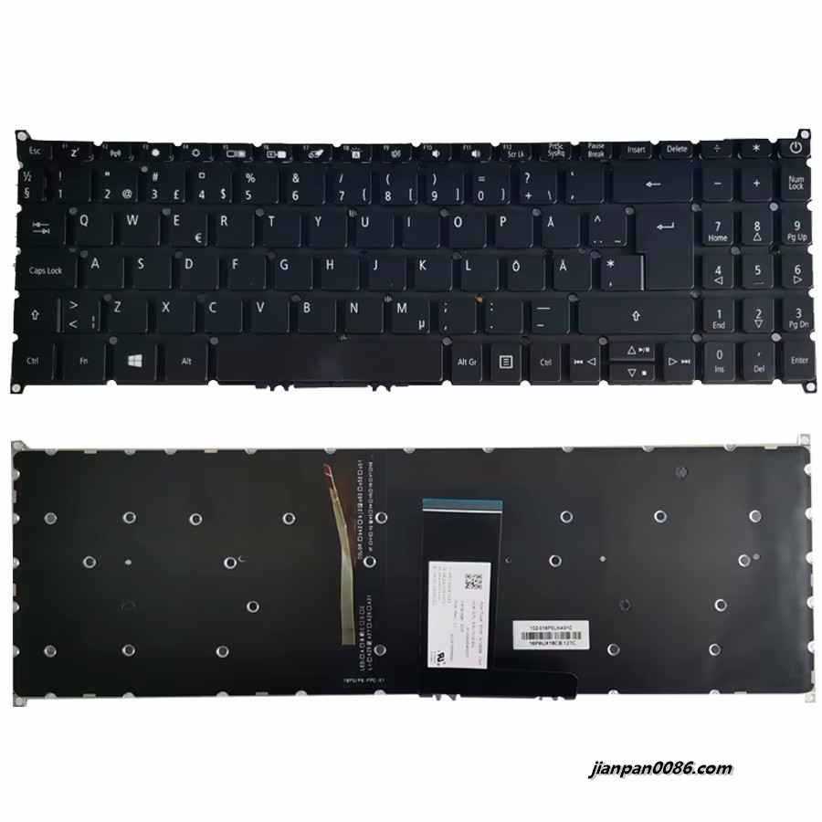 Picture of Original New For  Acer SF315-51 SO language Backlit laptop Keyboard FRU SV5P_A72BWL  PK132CE1A23