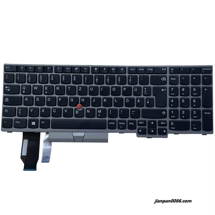 Picture of Original New For Lenovo ThinkPad Germany Languag E580 E585 E590 E595 T590 P53S L580 L590 P52 P72 P53 P73 Laptop Keyboard (Silver Frame)SN20P35658  3PE544
