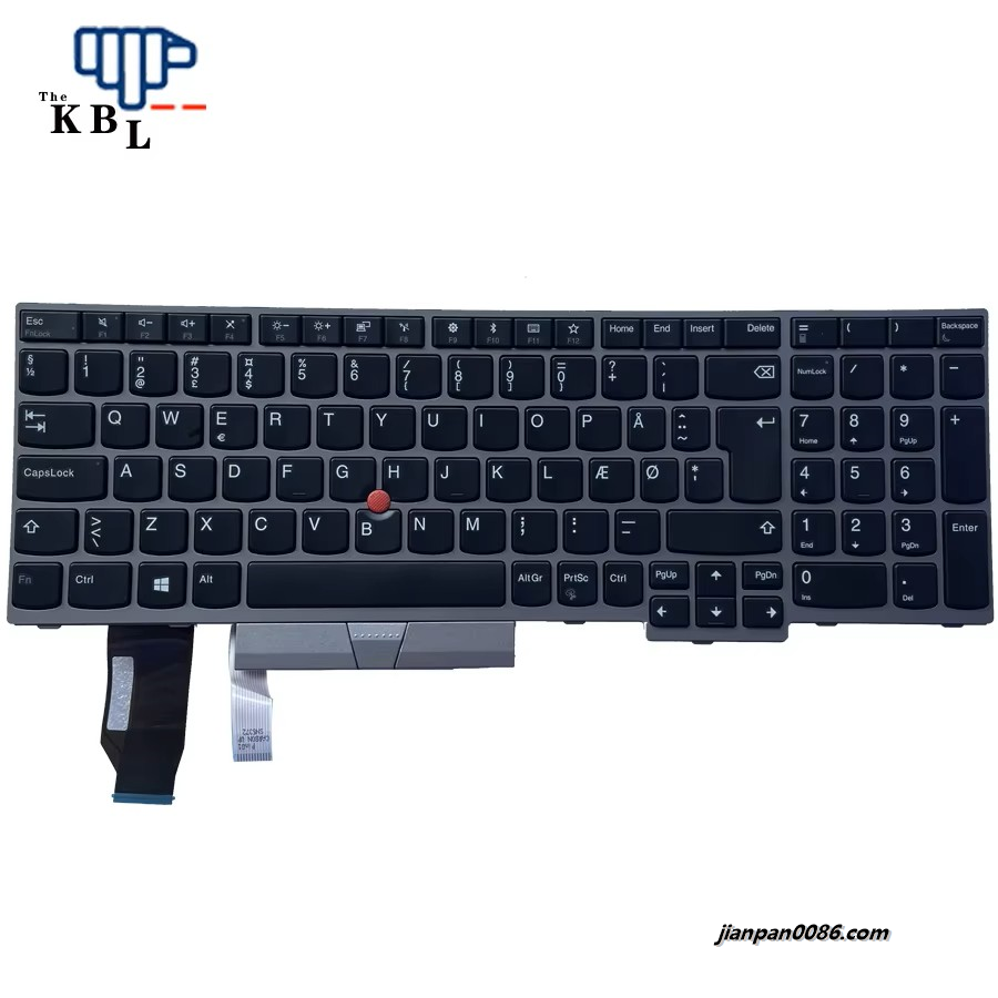 Picture of Original New For Lenovo ThinkPad Denmark Languag E580 E585 E590 E595 T590 P53S L580 L590 P52 P72 P53 P73 Laptop Keyboard (Silver Frame)SN20P35646 2P9300E544