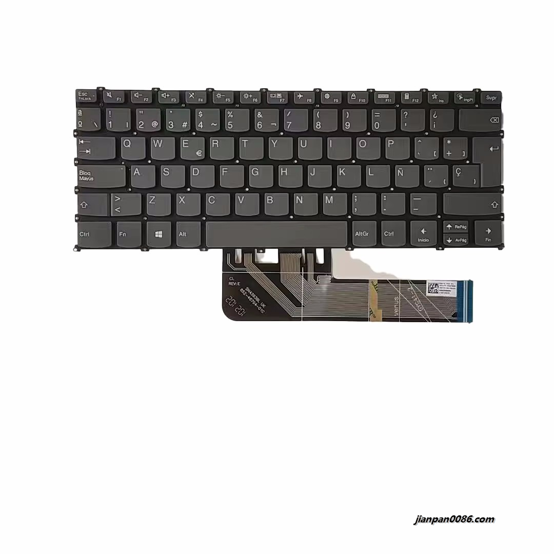 Picture of Original New Spain Language For Lenovo Xiaoxin Air14 Dark grey NoBacklight Laptop Keyboard SG-A1900-2EA SN4393 PK132UZ2C13 1PA524 19083