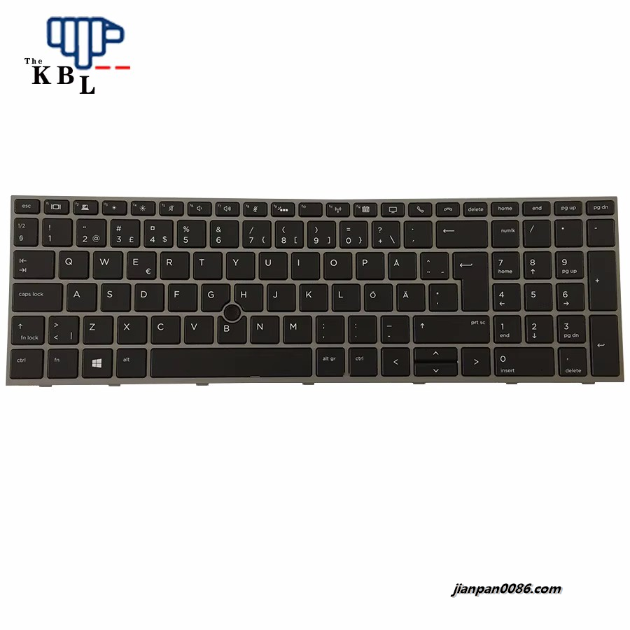 Picture of Original New Swedish Language For HP Zbook 15 G5 17 G5 Black Backlight Laptop Keyboard PM17H66SOJ920 PNL12765-B71 1PE605