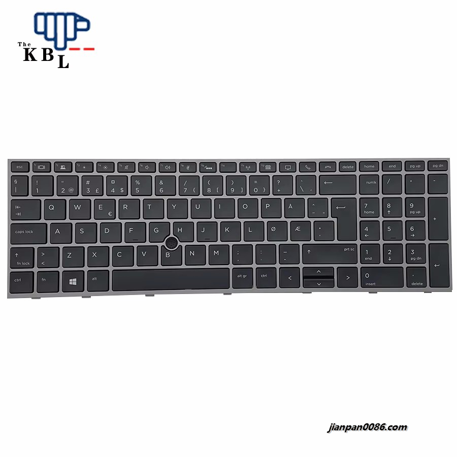 Picture of Original New Norway Language For HP Zbook 15 G5 17 G5 Black Backlight Laptop Keyboard HPM17H66NOJ920 PNL12765-091  1E605