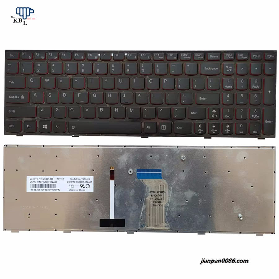 Picture of Oraginal NEW US Language For Lenovo Y590 Y500 Y510P Backlit Laptop Keyboard 25205438 PK130RR2A00