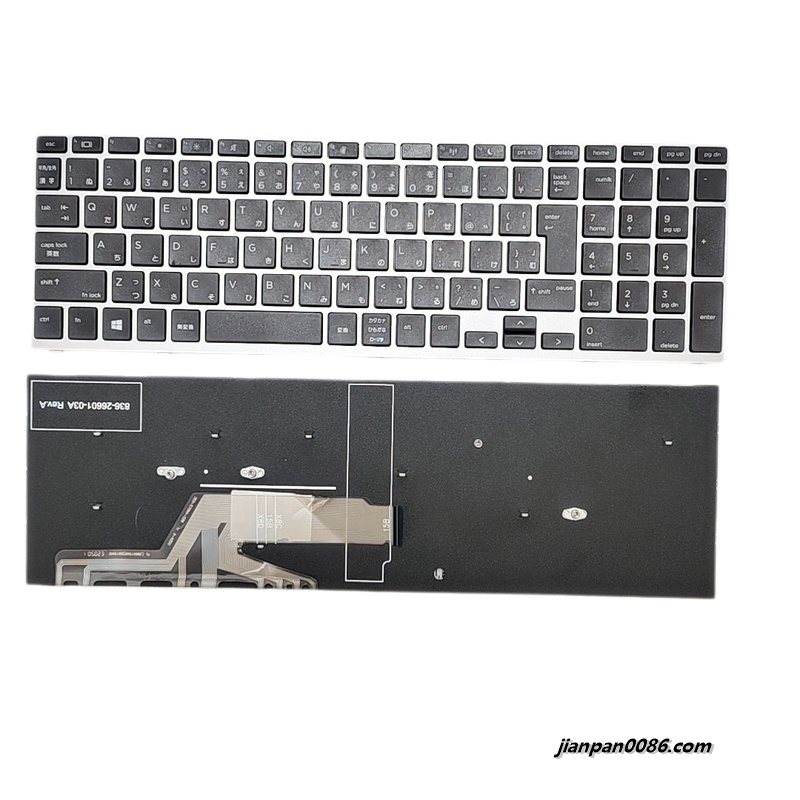 Picture of Original New Japanese Language For HP Probook 450 455 470 G5 Black NoBacklit Laptop Keyboard (Silver Frame)  C133