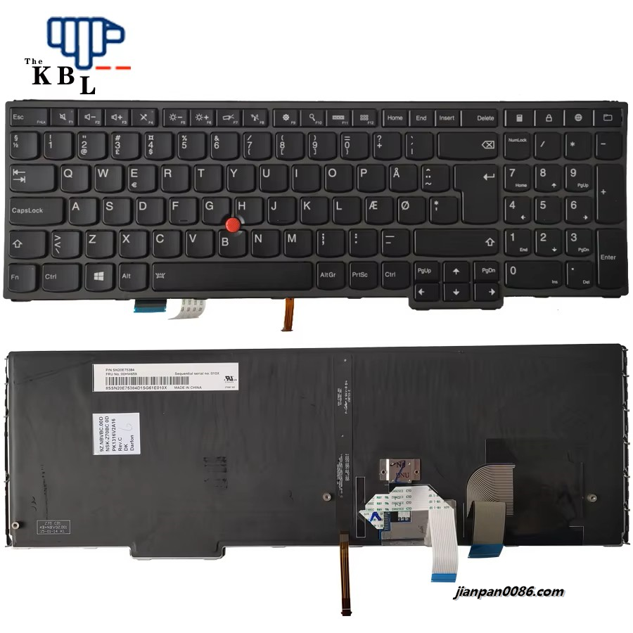Picture of Original New Denmark Language For IBM Thinkpad YOGA 15 Black Backlight With Point Stick Laptop Keyboard PK1316V2A16 37P3194