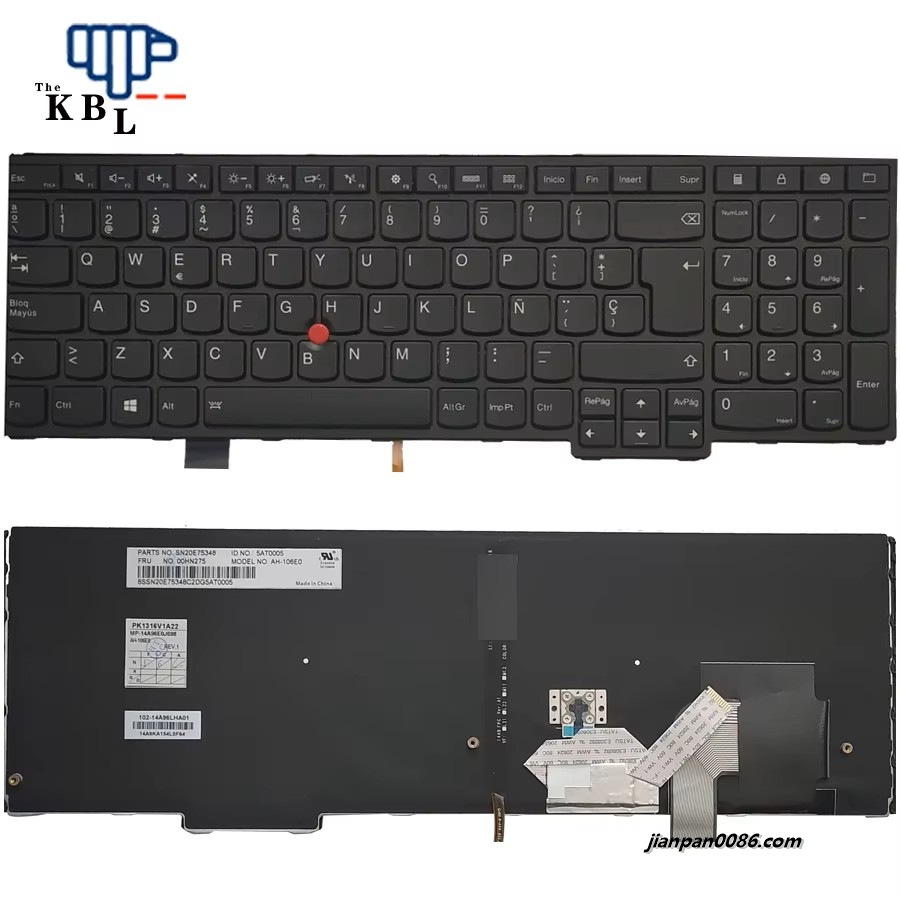 Picture of Original New Spanish Language For IBM Thinkpad YOGA 15 Black Backlight With Point Stick Laptop Keyboard PK1316V1A22 15P9113
