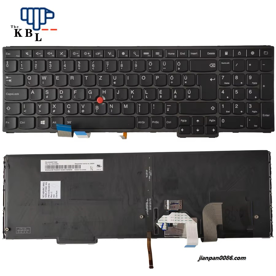 Picture of Original New Hungary Language For Lenovo Thinkpad YOGA 15 Black Backlight With Point Stick Laptop Keyboard PK1316V2A19 30P3193