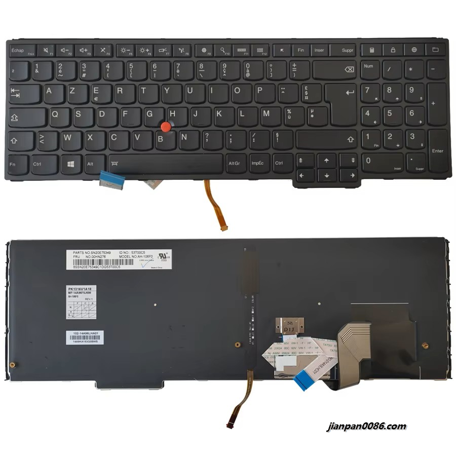 Picture of Original New France Language For IBM Thinkpad YOGA 15 Black Backlight With Point Stick Laptop Keyboard MP-14A96F0J698 6P3290