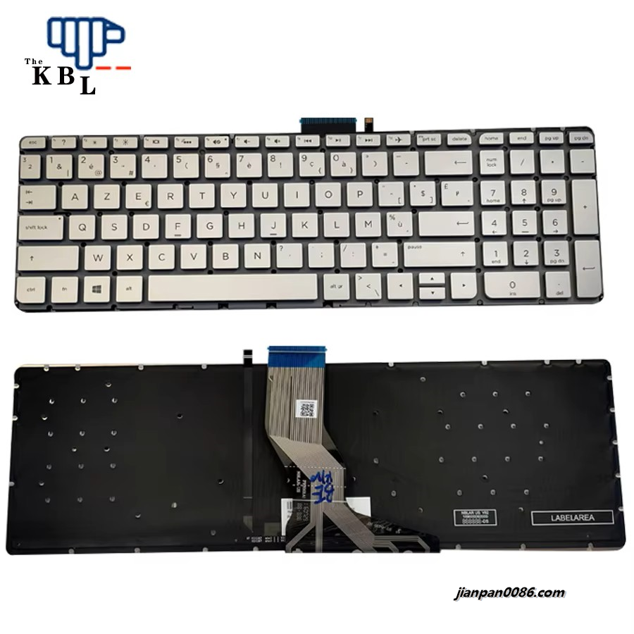 Picture of Original New Belgium Language For HP Pavilion 15-AB Silver Laptop Backlight Keyboard 2B-BAR21I600 4PTDH3558