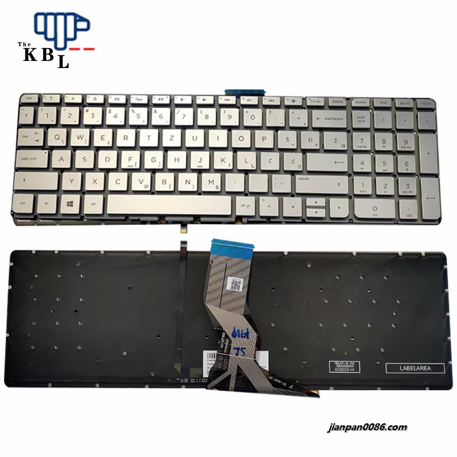 Picture of Original New Serbia Language For HP Pavilion 15-AB Silver Laptop Backlight Keyboard 2B-BAR32I600 2PTDH3558