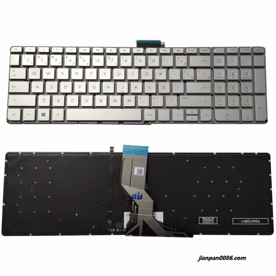 Picture of Original New Brazil Language For HP Pavilion 15-AB Silver Laptop Backlight Keyboard 2B-BAR03I600 2PTDH3558