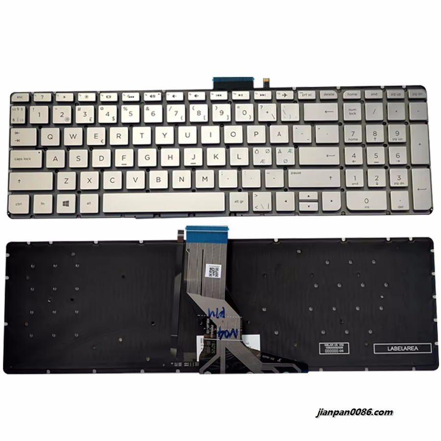 Picture of Original New DN Language For HP Pavilion 15-AB Silver Laptop Backlight Keyboard 2B-BAR40I600 2PTDH3558