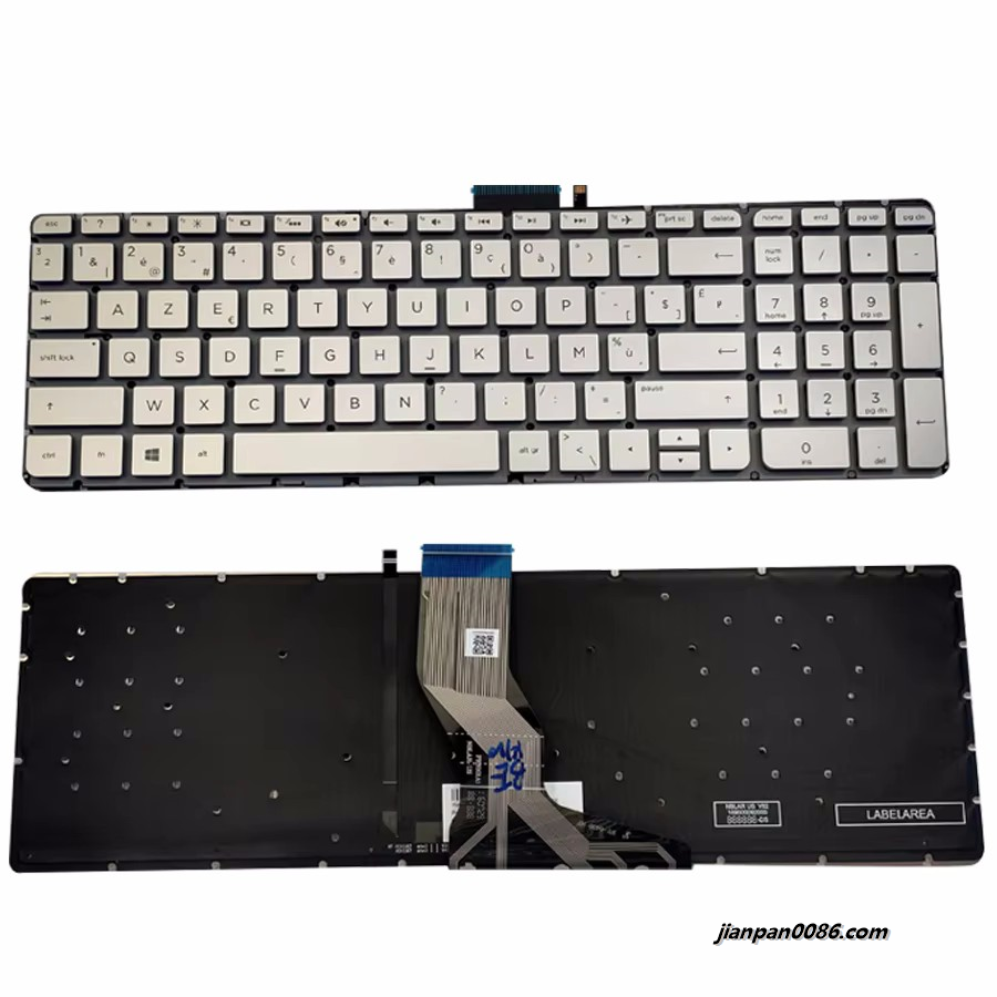 Picture of Original New Belgium Language For HP Pavilion 15-AB Silver Laptop Backlight Keyboard 2B-BAR21I600 4PTDH3558