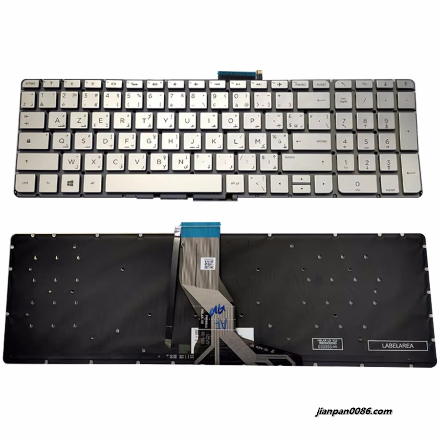 Picture of Original New Arabic-French Language For HP Pavilion 15-AB Silver Laptop Backlight Keyboard 2B-BAR65I600 2PTDH3558
