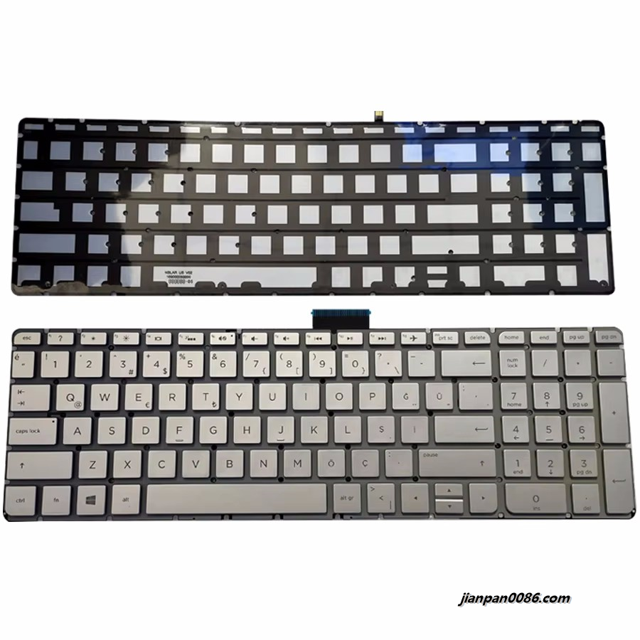 Picture of Original New Turkey Language For HP Pavilion 15-AB Silver Laptop Backlight Keyboard 2BBAR22I600 5PTDH3558