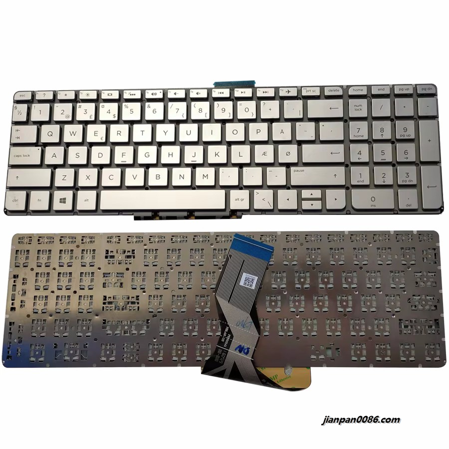 Picture of Original New Denmark Language For HP Pavilion 15-AB Silver Laptop Backlight Keyboard 2B-BAR12I600 3PTDH3558