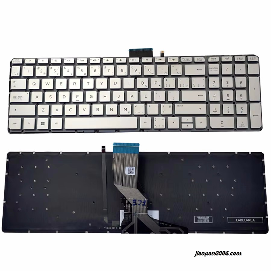 Picture of Original New Canada-French Language For HP Pavilion 15-AB Silver Laptop Backlight Keyboard 2B-BAR73I6I00 5PTDH3558