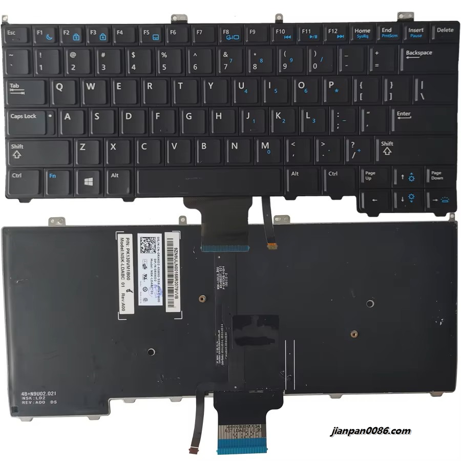 Picture of Original New US Language For DELL Latitude 12 E7440 E7000 E7240 E7420 Black Backlight Laptop Keyboard PK130VM1B00 4PE168