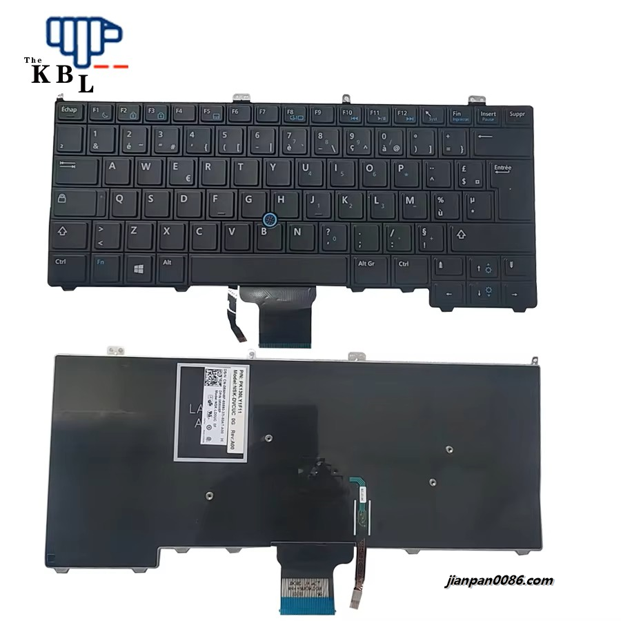 Picture of Original New France Language For Dell Latitude 12 7000 E7440 E7420 E7240 E7420D Black Backlight Laptop Keyboard  PK130LY1F11 1PT