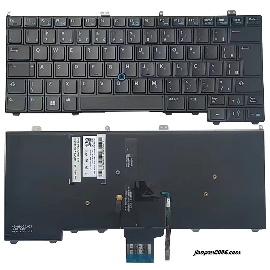 Picture of Original New Brazil Language For Dell Latitude 12 7000 E7440 E7420 E7240  Black Backlight Laptop Keyboard PK130VN1B35 18PTDH3582