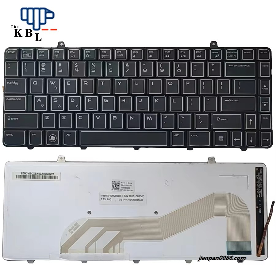 Picture of Original New US Language For DELL M11X R1 Black Backlight Laptop Keyboard V109002CS1 1PTDH3580