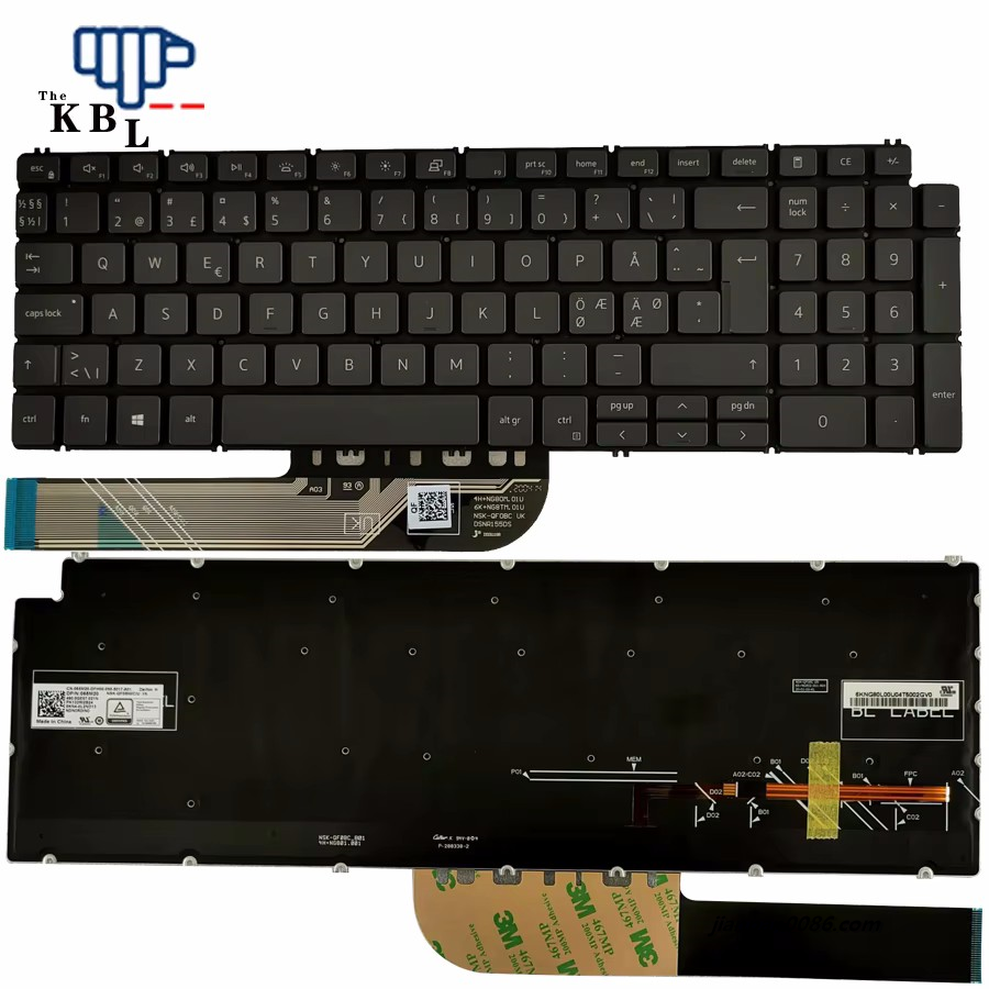 Picture of Original New Northern Europe Language For DELL Inspiron 7590 15-7000 15-7591 Grey Backlight Laptop 065M20 PK132RI2B24 28PE639