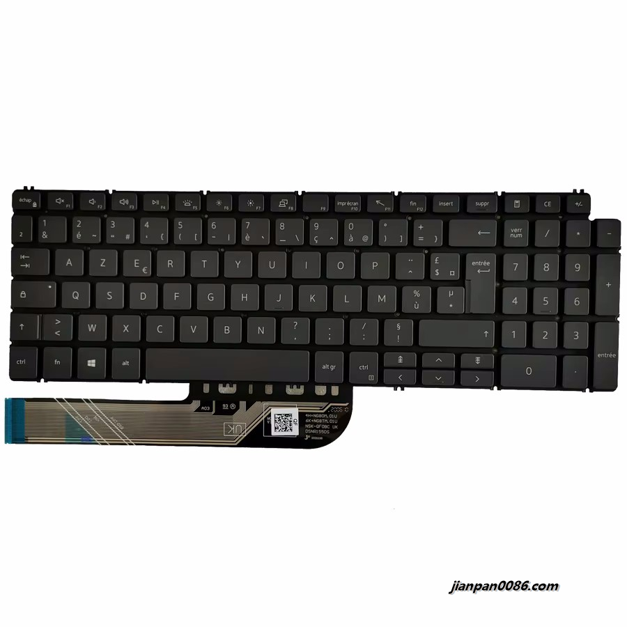 Picture of Original New France Language For DELL Inspiron 7590 15-7000 15-7591 15-7791 Grey Backlight Laptop 05T3V7 PK132RI2B17 1PE639